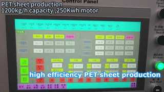 Produzione PET 1200kg/h, motore 250Kwh