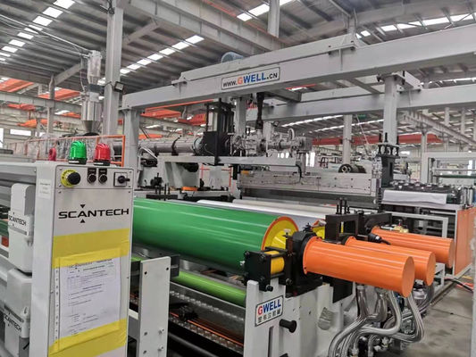 comprare Linea di estrusione di pellicole di fusione TPU con capacità di 250 kg/h, larghezza 1000-2000 mm e progettazione a vite singole per lo sviluppo di tessuti stabili online manufacture