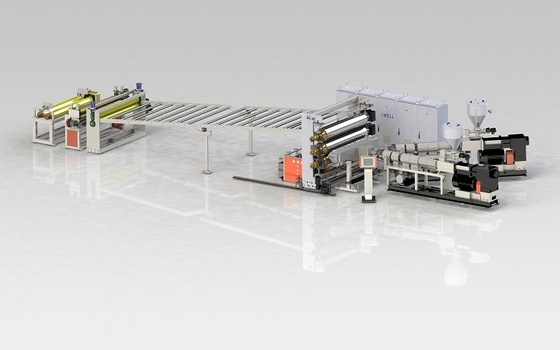 comprare Linea di produzione di cartoni in PVC rigidi 550 kg/h online manufacture